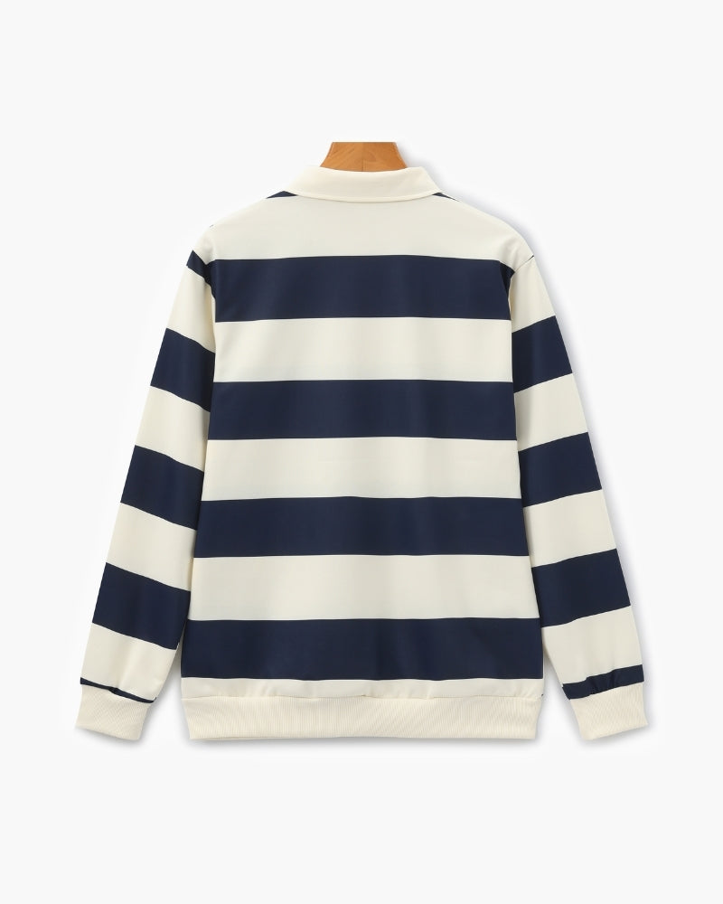 Vintage Stripe Rugby Polo Shirt - Timeless Classic Style