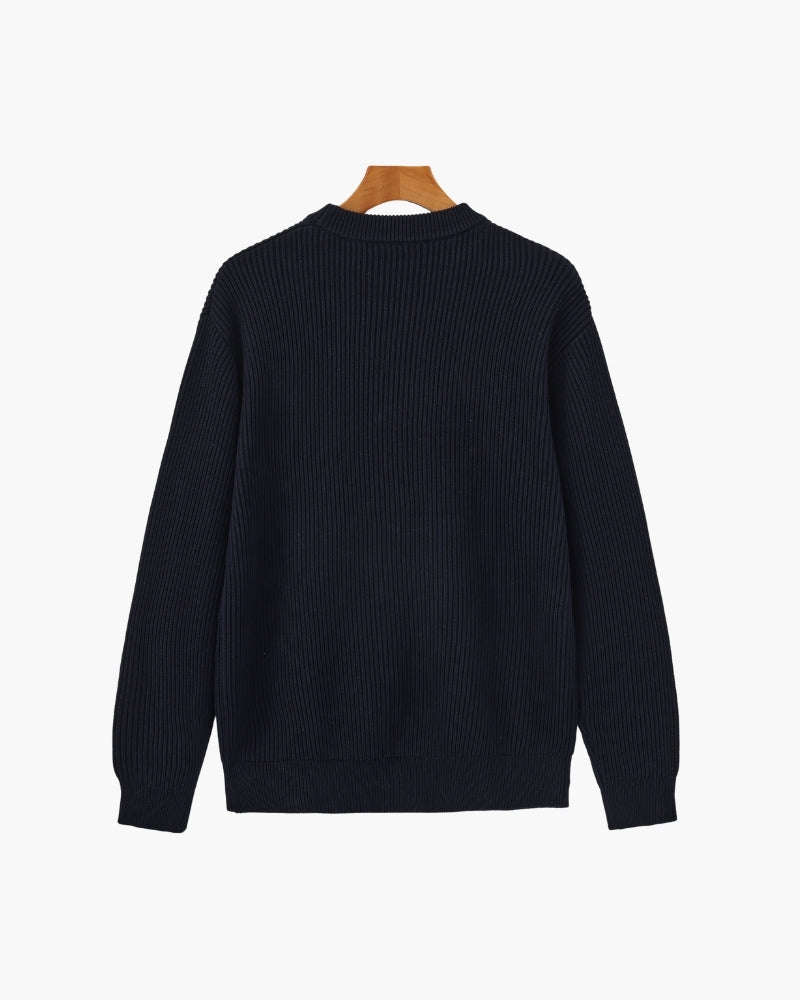 Cozy Rib Knit Crewneck Sweater