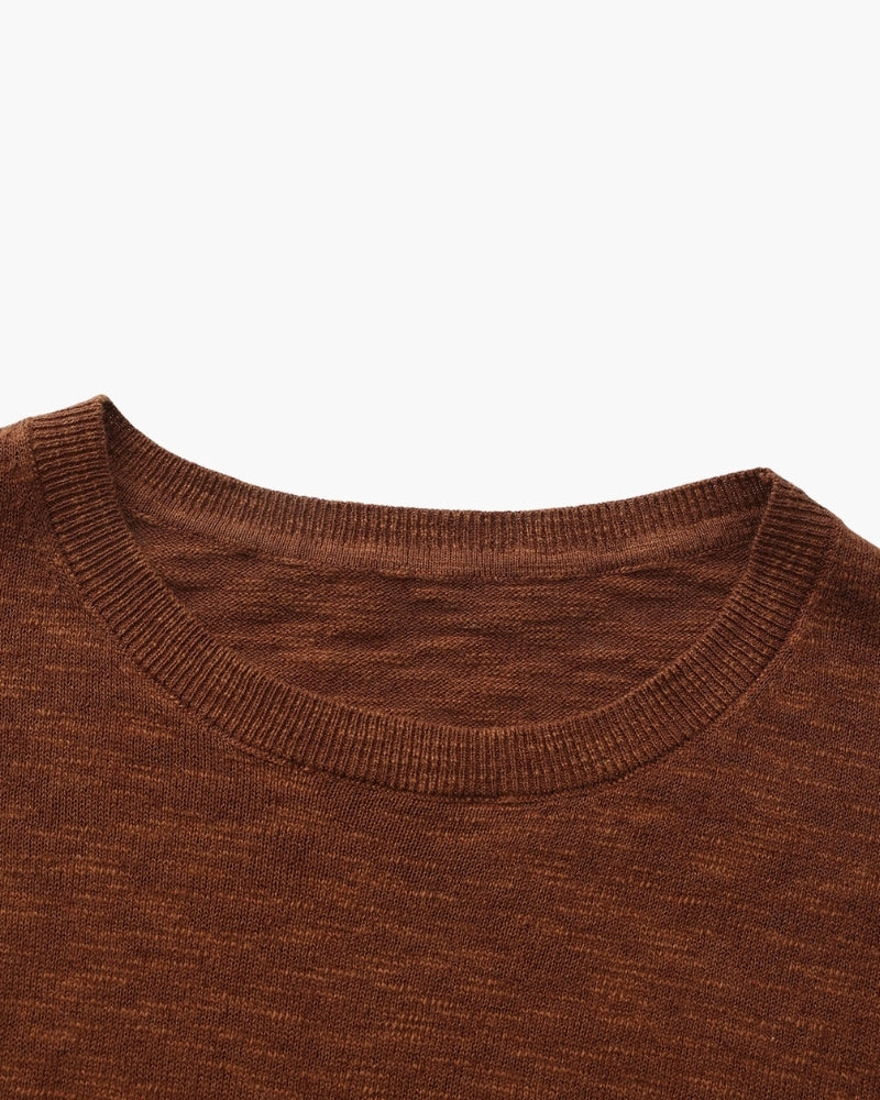 Premium Linen-Cotton Essential Crewneck