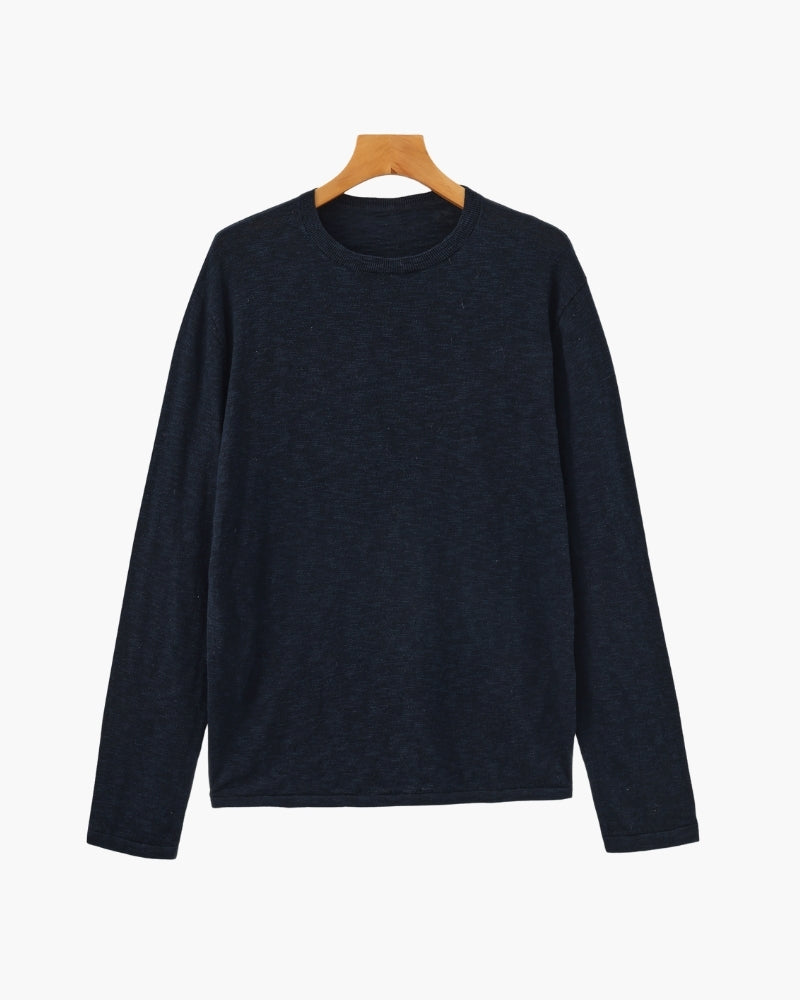 Premium Linen-Cotton Essential Crewneck