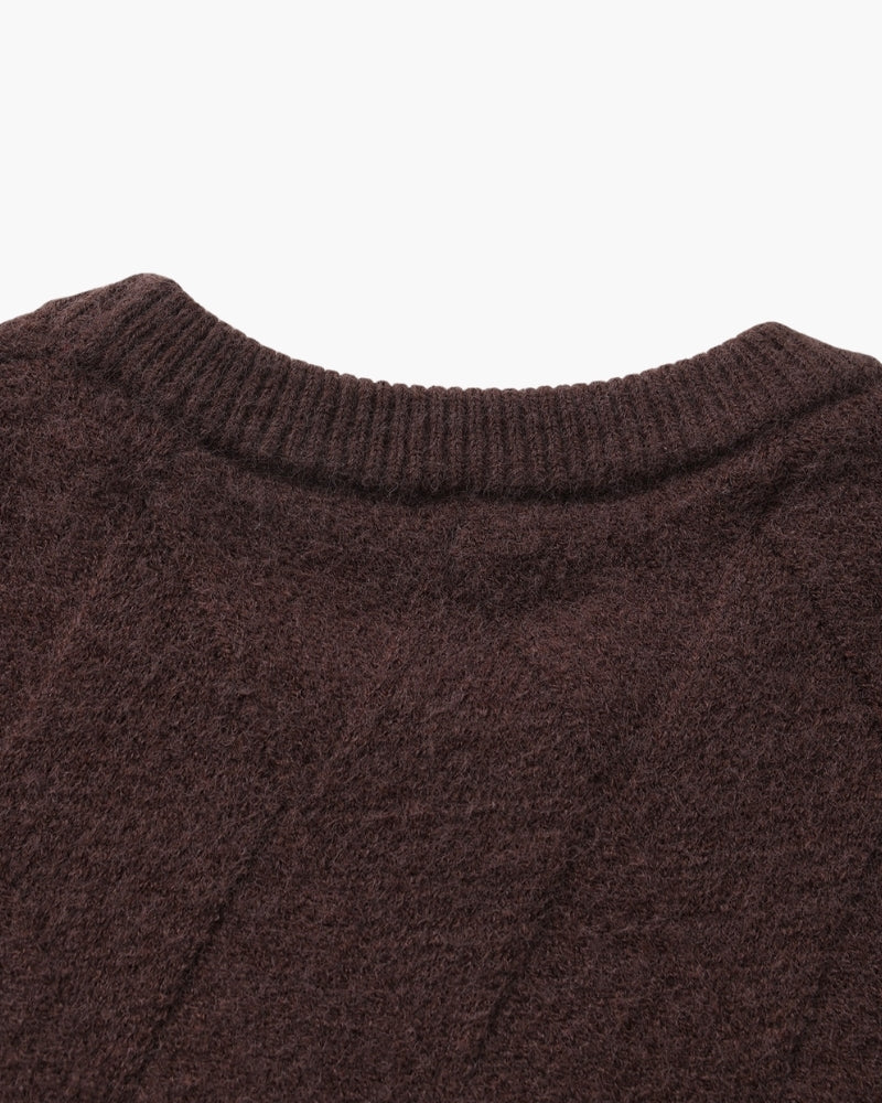 Cozy Diamond-Knit Crewneck Sweater