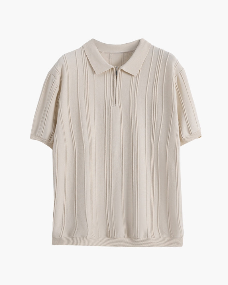 Signature Zip-Up Polo Shirt – Sleek Comfort, Timeless Style
