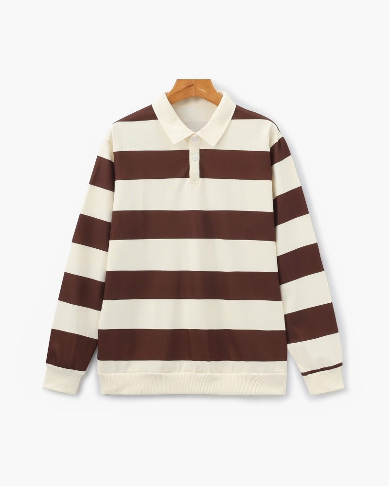 Vintage Stripe Rugby Polo Shirt - Timeless Classic Style