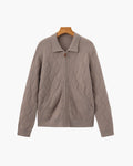 Heritage Diamond Knit Zip-Front Cardigan