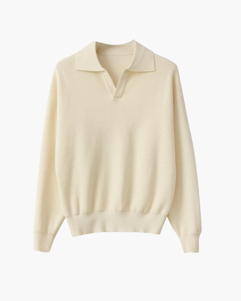 Textured Knit Polo Sweater - Cozy, Polished Everyday Essential