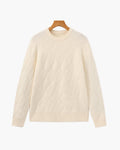 Cozy Diamond-Knit Crewneck Sweater