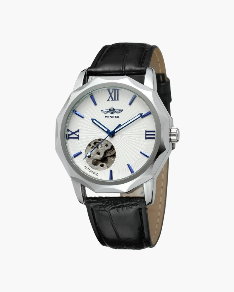 Timeless Skeleton Dial Stainless Steel Watch
