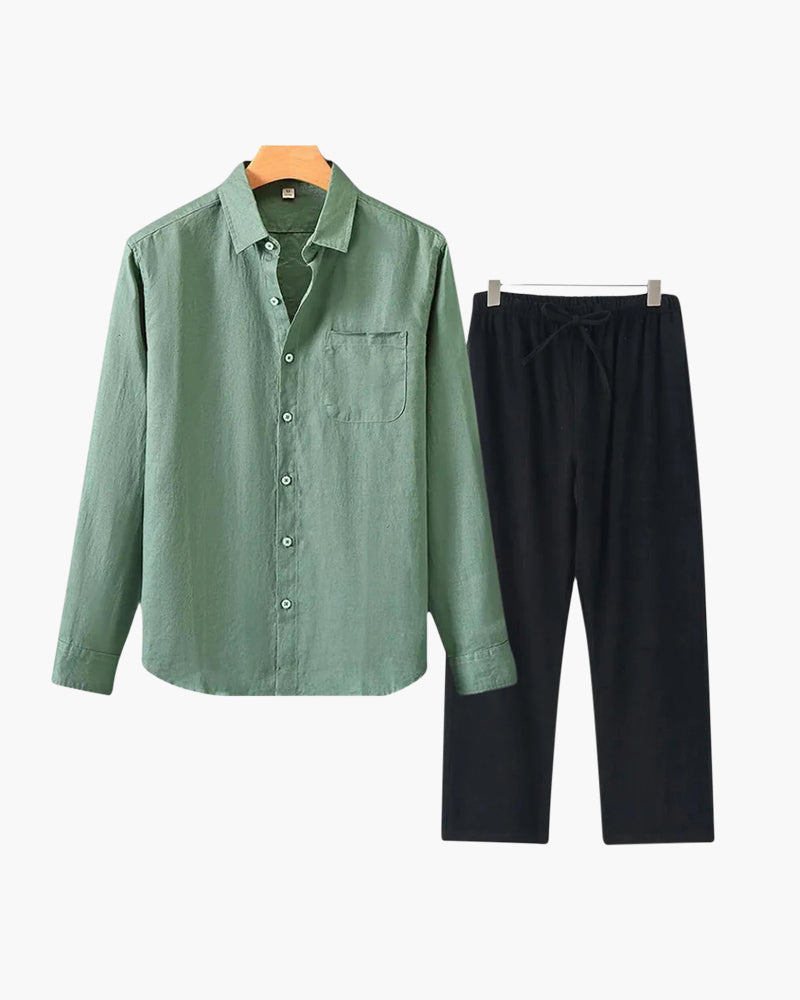 Old Money Linen Set - Long Sleeve