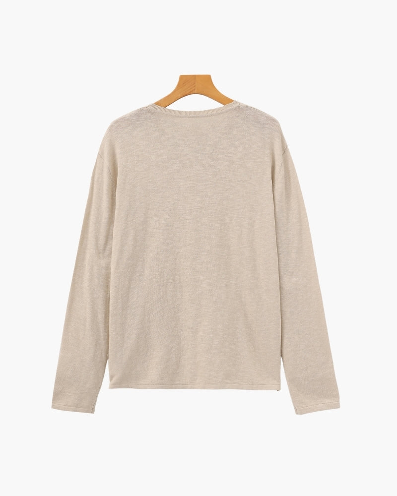 Premium Linen-Cotton Essential Crewneck
