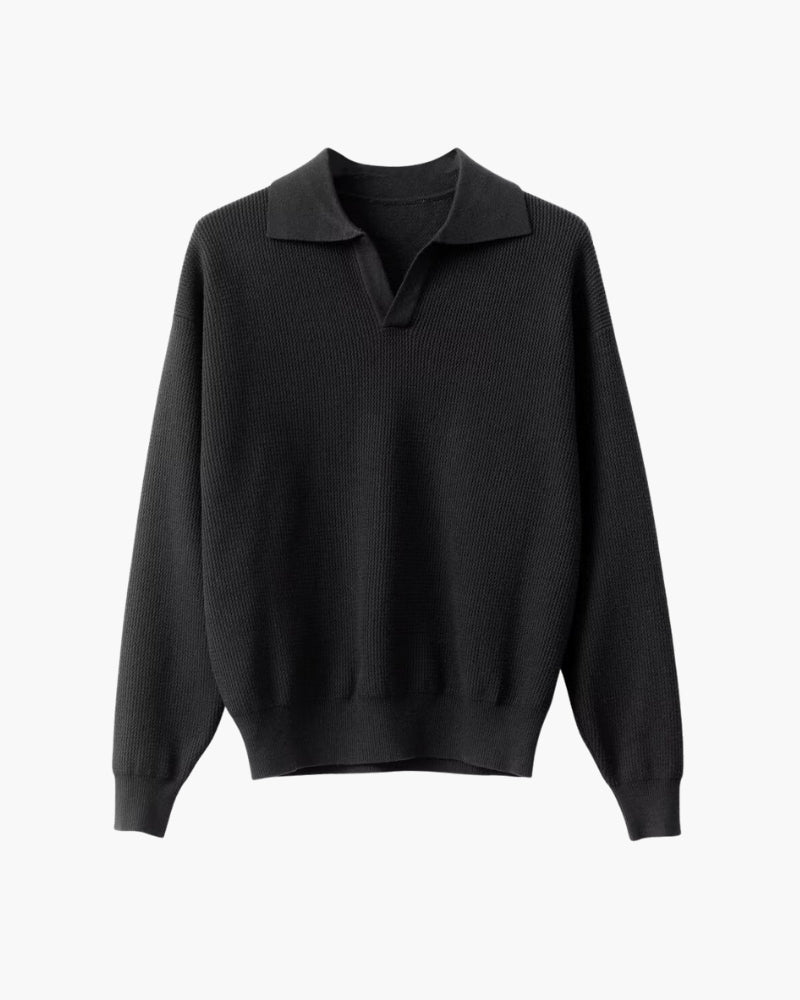 Textured Knit Polo Sweater - Cozy, Polished Everyday Essential
