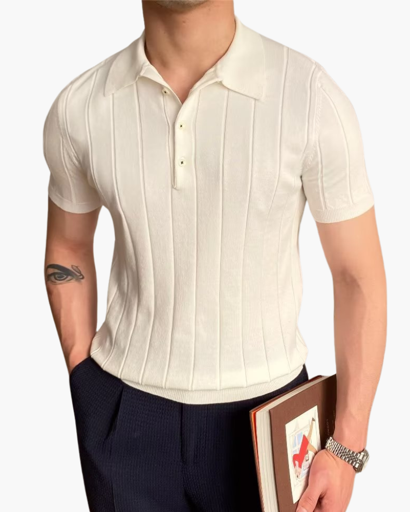 Cannes Ribbed Cotton Polo Shirt - Stylish, Breathable Everyday Essential