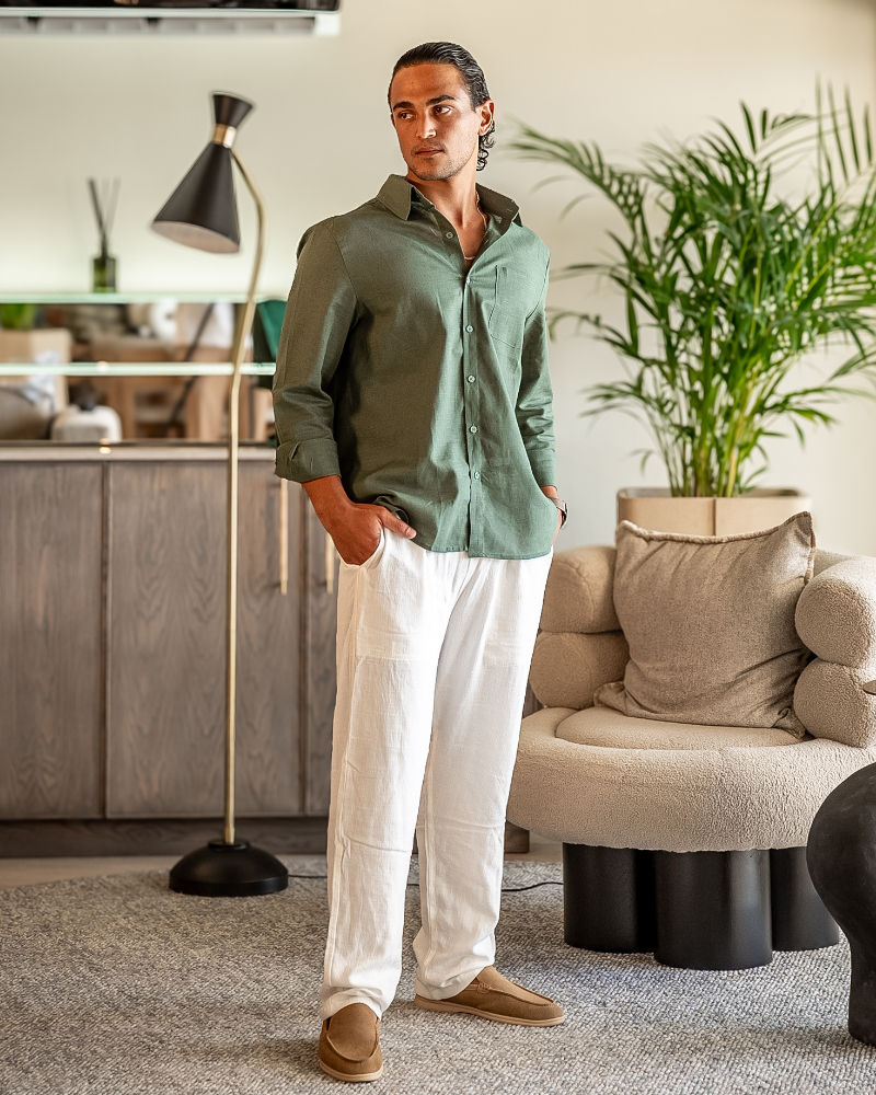 Old Money Linen Set - Long Sleeve