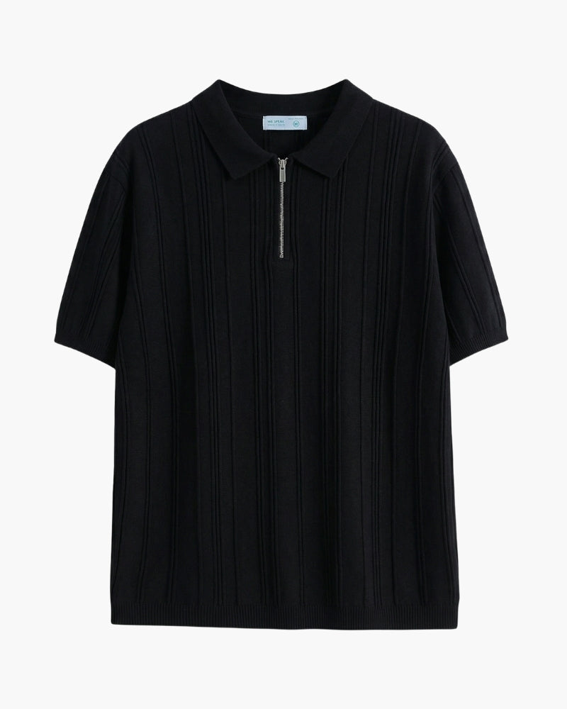 Signature Zip-Up Polo Shirt – Sleek Comfort, Timeless Style