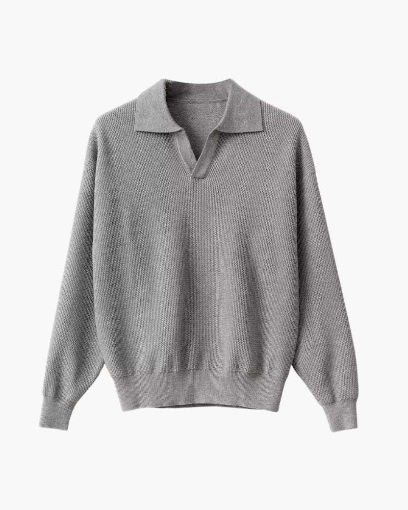 Textured Knit Polo Sweater - Cozy, Polished Everyday Essential