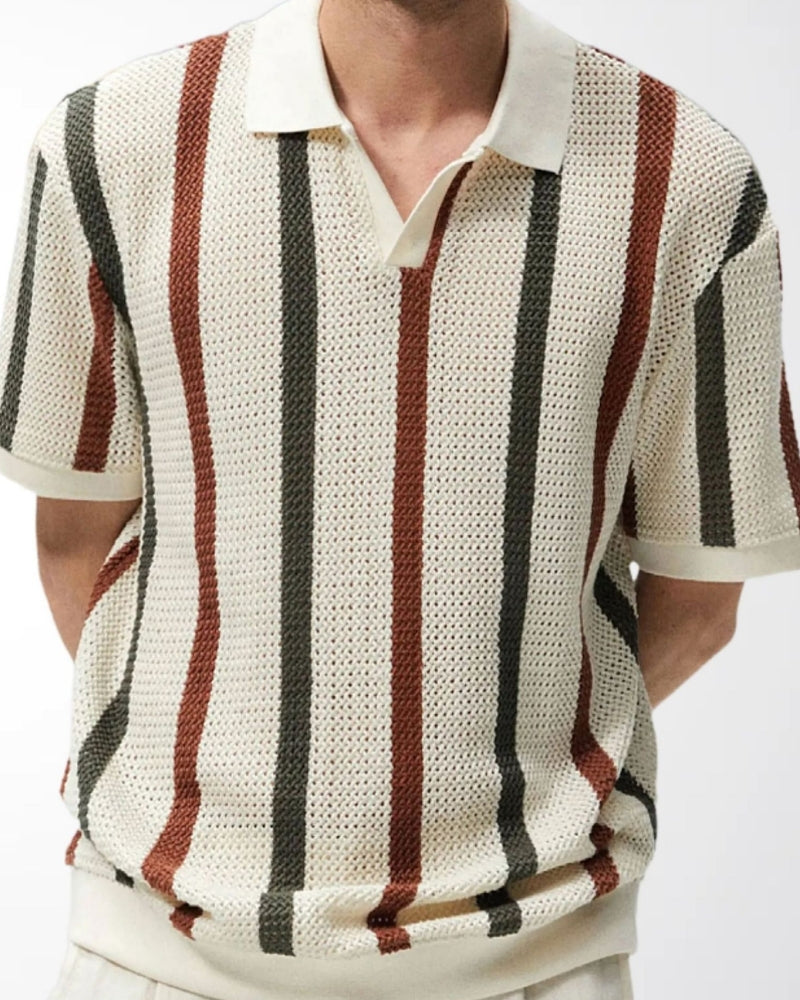 Resort Knit Stripe Polo Shirt