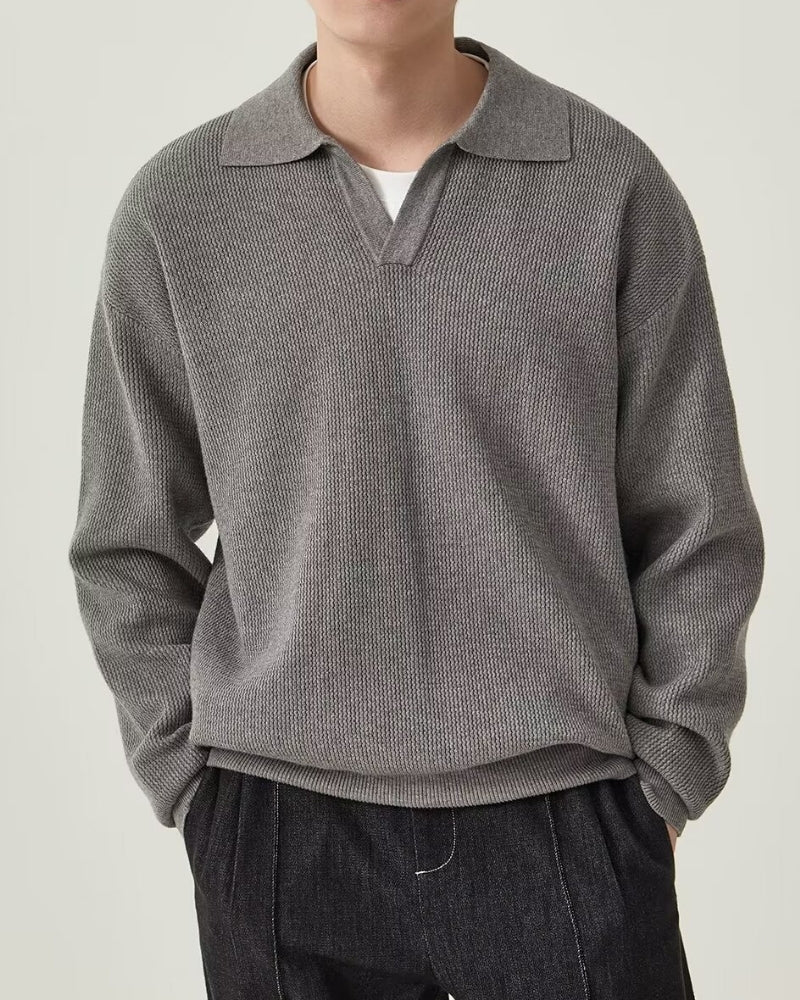 Textured Knit Polo Sweater - Cozy, Polished Everyday Essential
