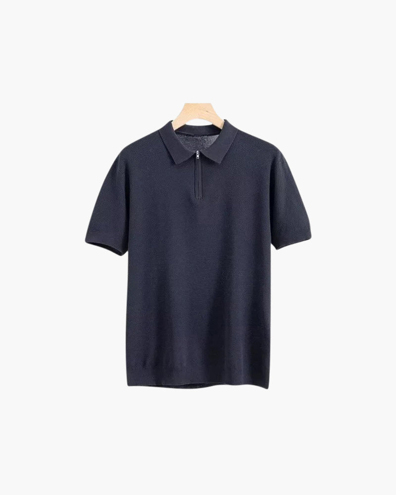 Marbella Zip-Up Polo Shirt - Sleek Comfort, Everyday Style