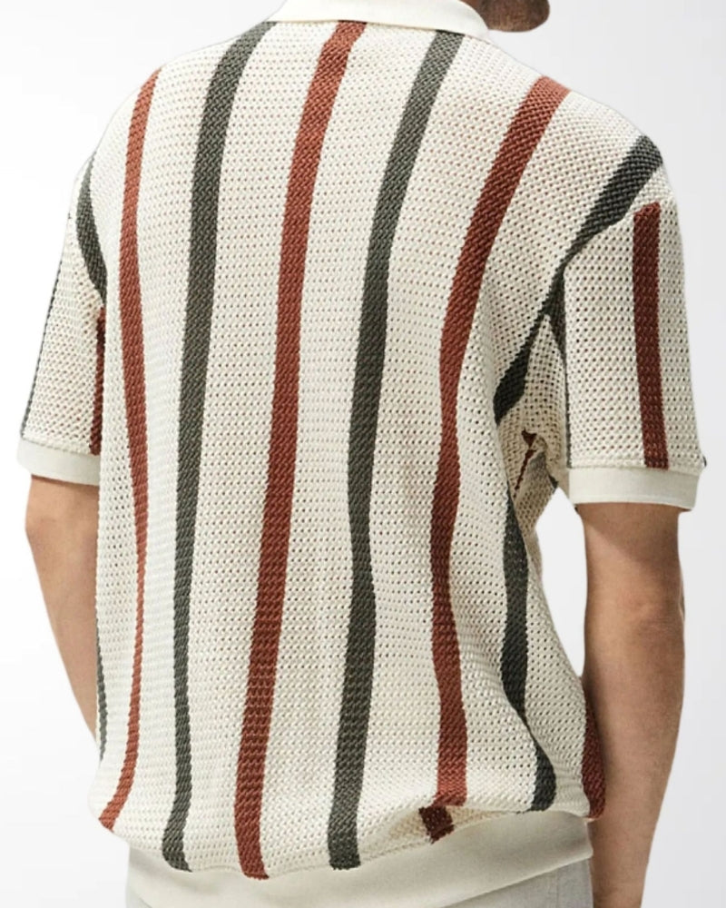 Resort Knit Stripe Polo Shirt