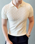 Premium Signature Textured Knit Polo Shirt
