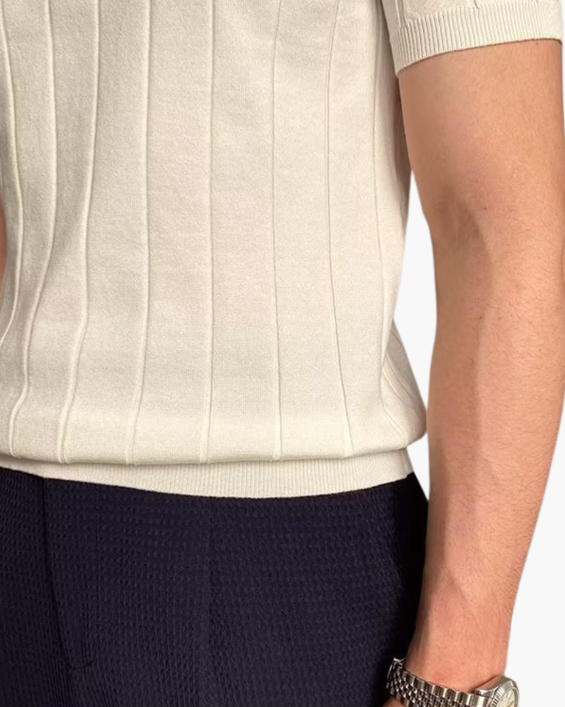 Cannes Ribbed Cotton Polo Shirt - Stylish, Breathable Everyday Essential