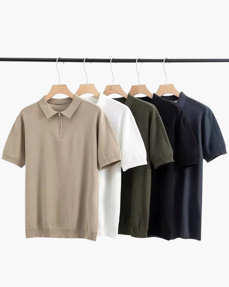 Marbella Zip-Up Polo Shirt - Sleek Comfort, Everyday Style