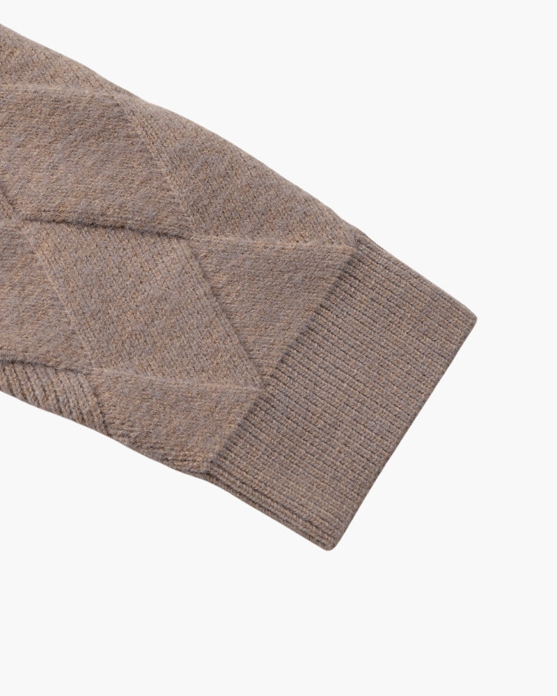 Heritage Diamond Knit Zip-Front Cardigan