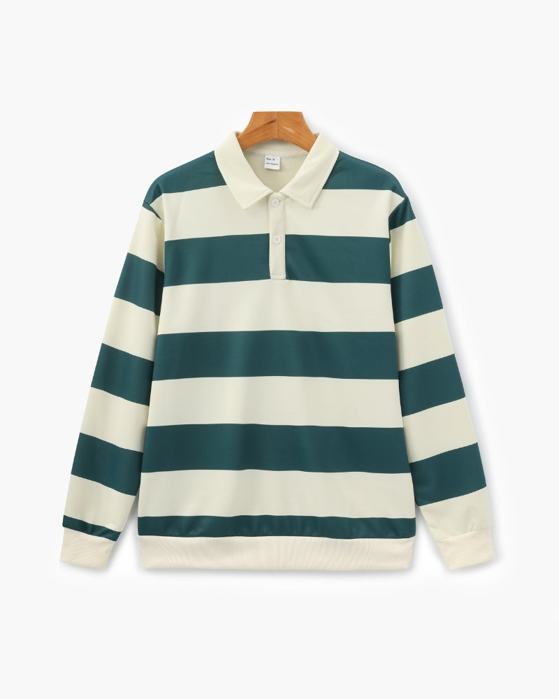 Vintage Stripe Rugby Polo Shirt - Timeless Classic Style