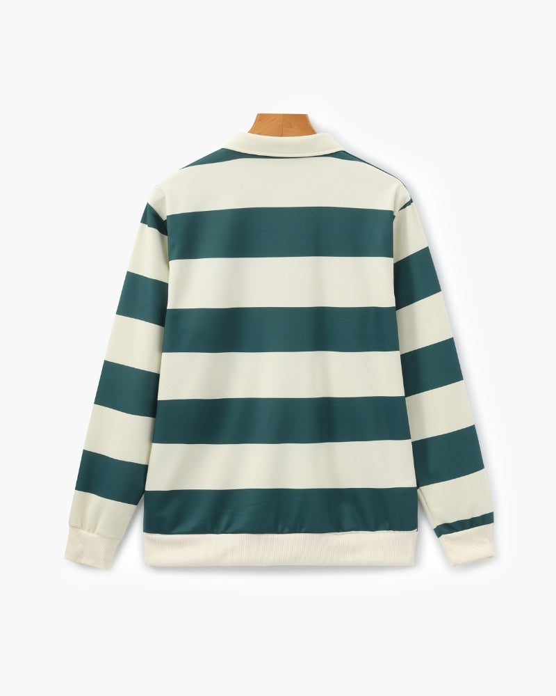 Vintage Stripe Rugby Polo Shirt - Timeless Classic Style