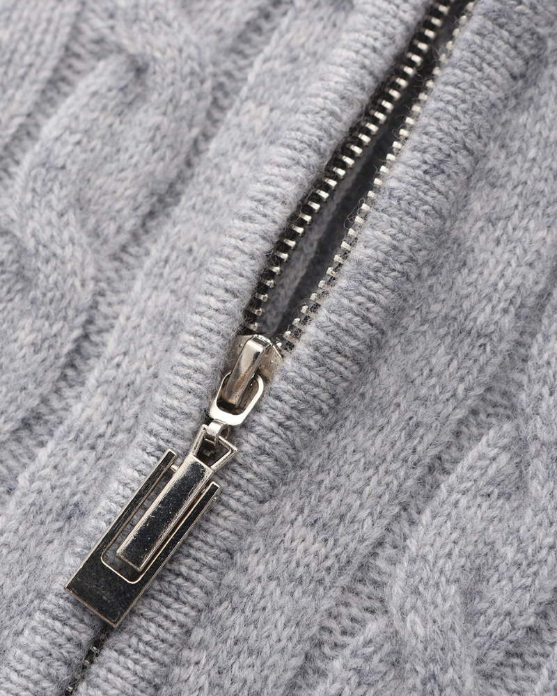 Luxurious 100% Cashmere Woven Half-Zip Pullover