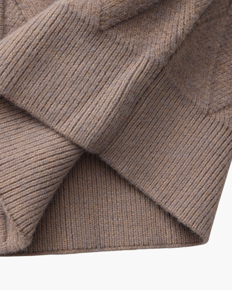 Heritage Diamond Knit Zip-Front Cardigan