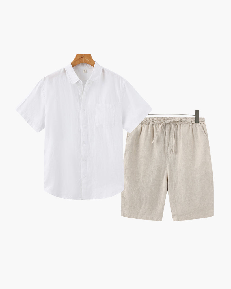 Old Money Linen Shorts Set