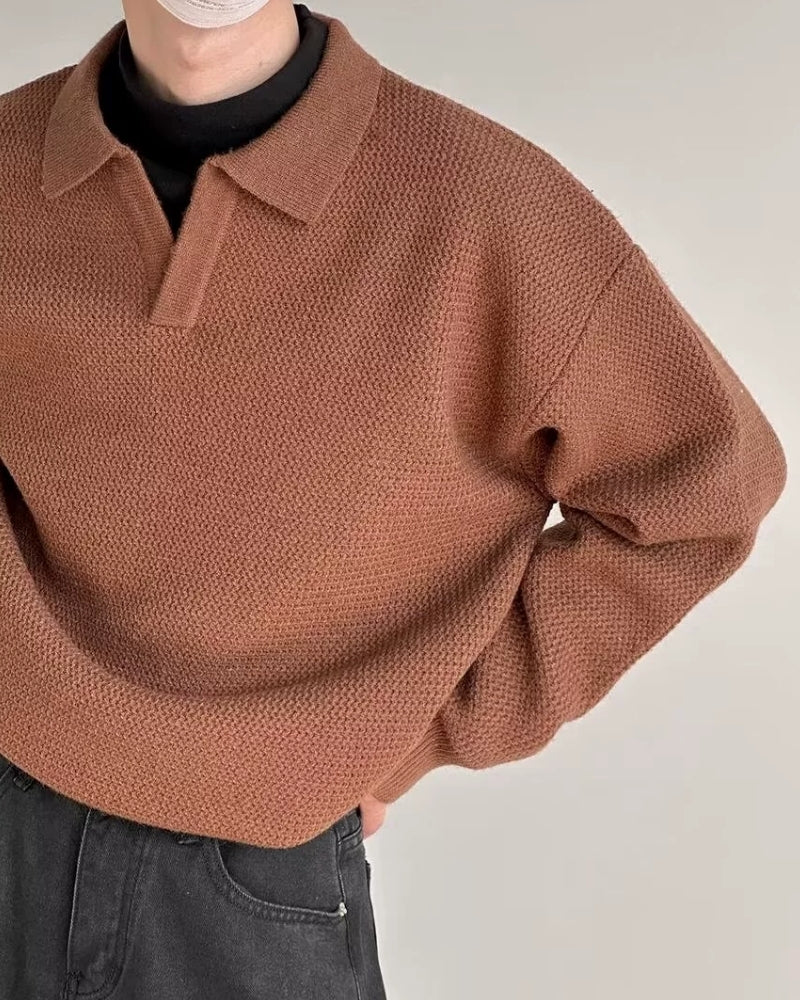 Textured Knit Polo Sweater - Cozy, Polished Everyday Essential