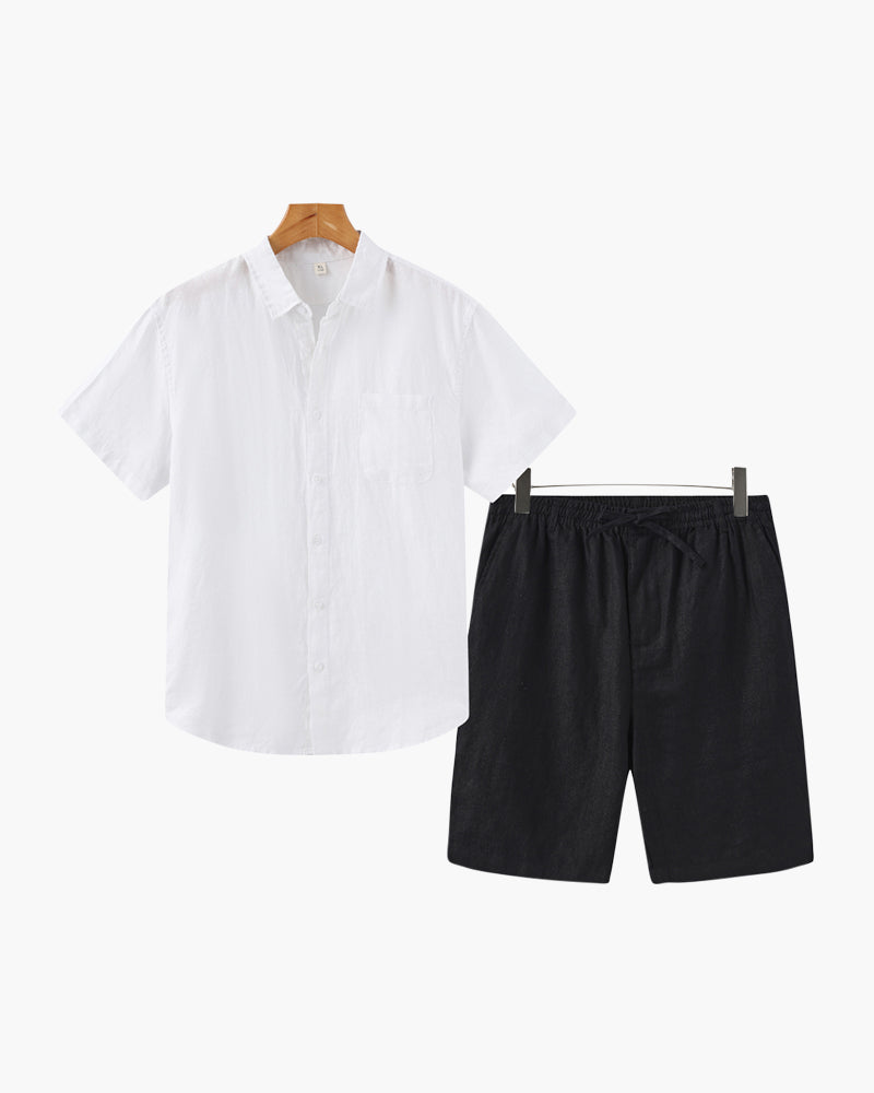 Old Money Linen Shorts Set