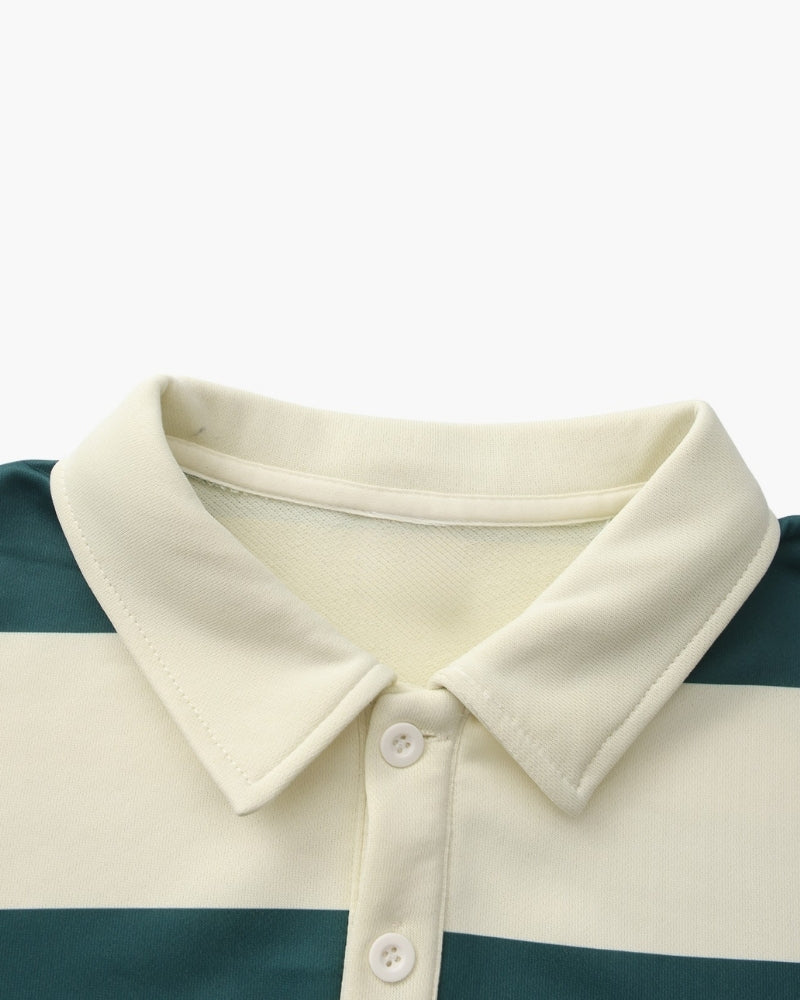 Vintage Stripe Rugby Polo Shirt - Timeless Classic Style