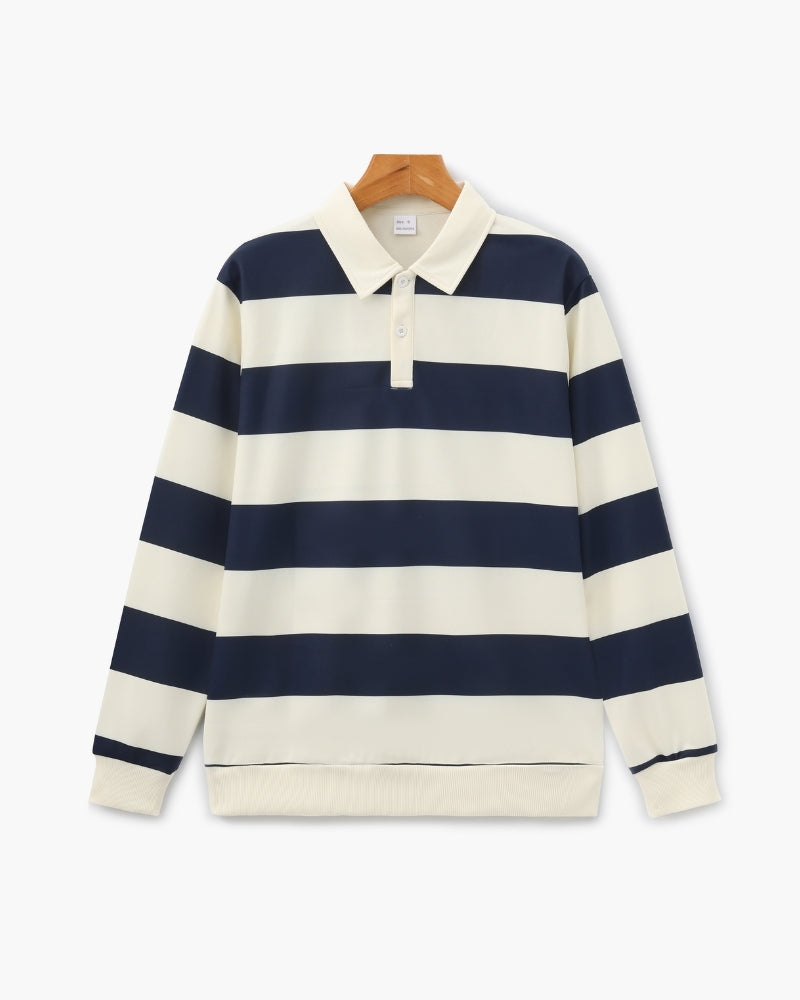 Vintage Stripe Rugby Polo Shirt - Timeless Classic Style