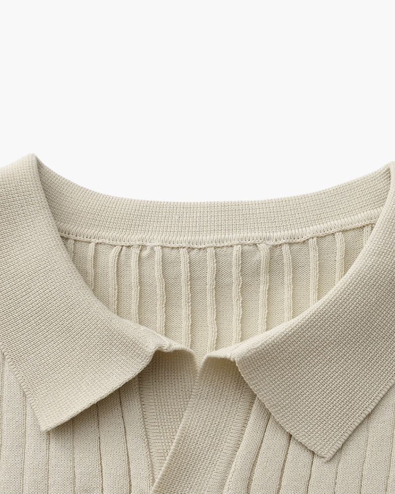 Premium Ribbed Polo Shirt — Sleek, Soft, and Elevated