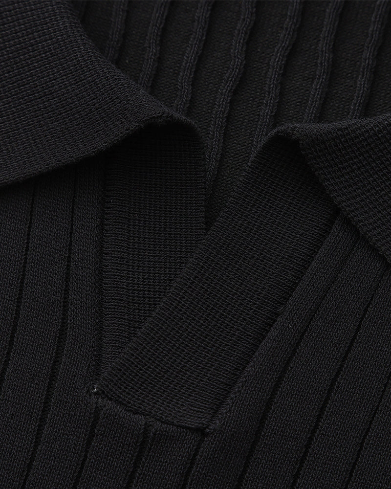 Premium Ribbed Polo Shirt — Sleek, Soft, and Elevated