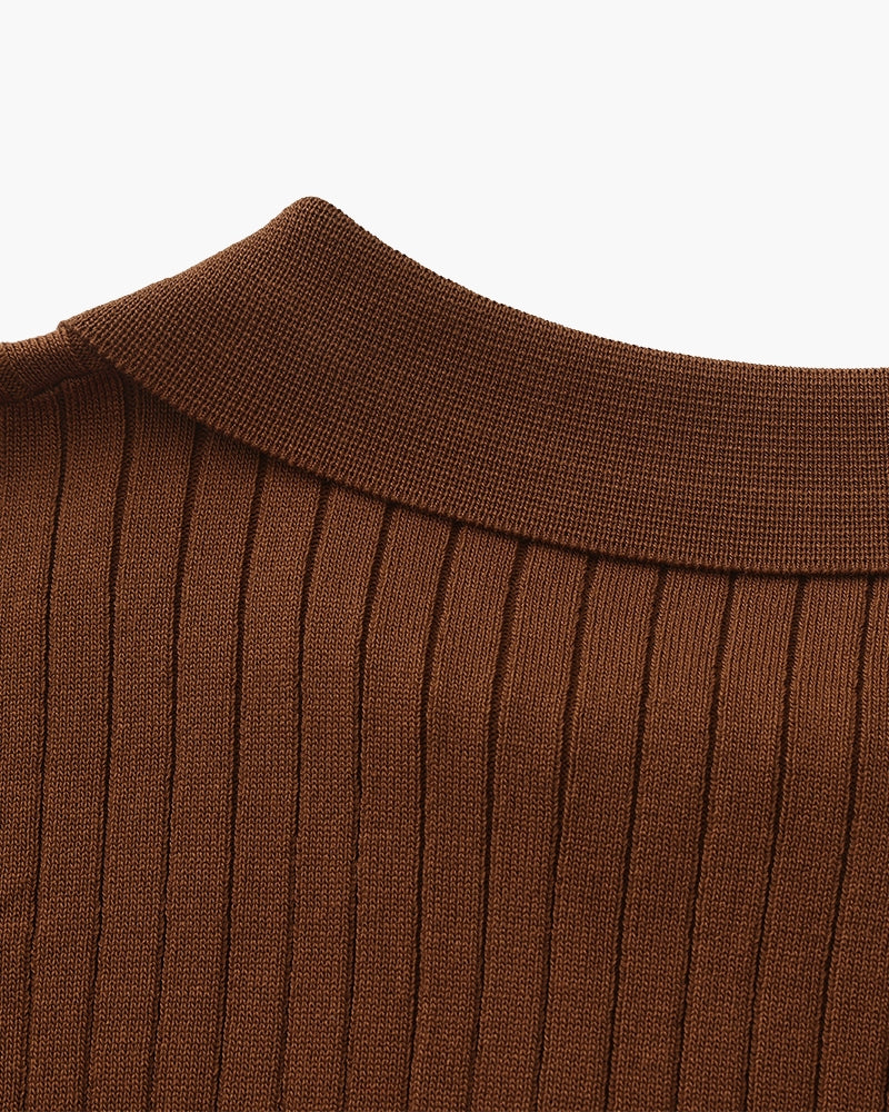 Premium Ribbed Polo Shirt — Sleek, Soft, and Elevated