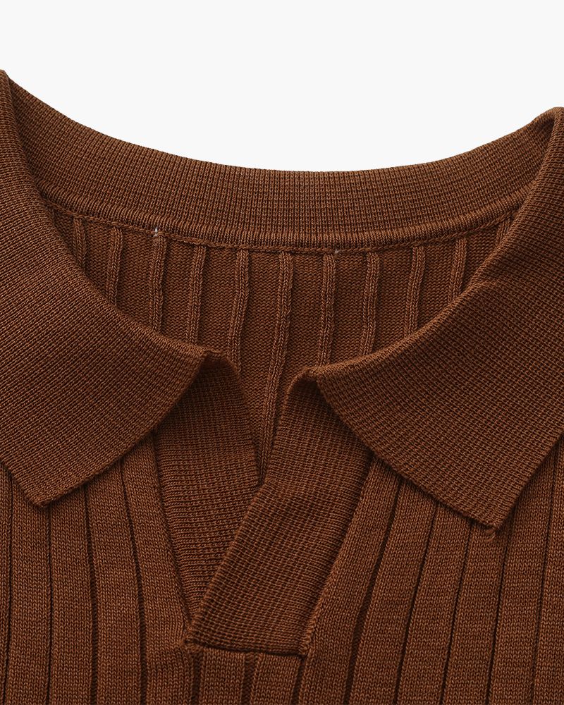 Premium Ribbed Polo Shirt — Sleek, Soft, and Elevated