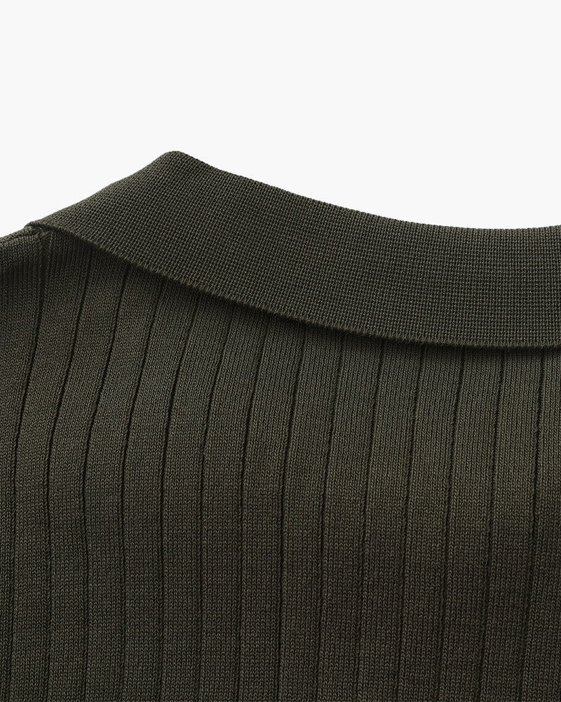 Premium Ribbed Polo Shirt — Sleek, Soft, and Elevated