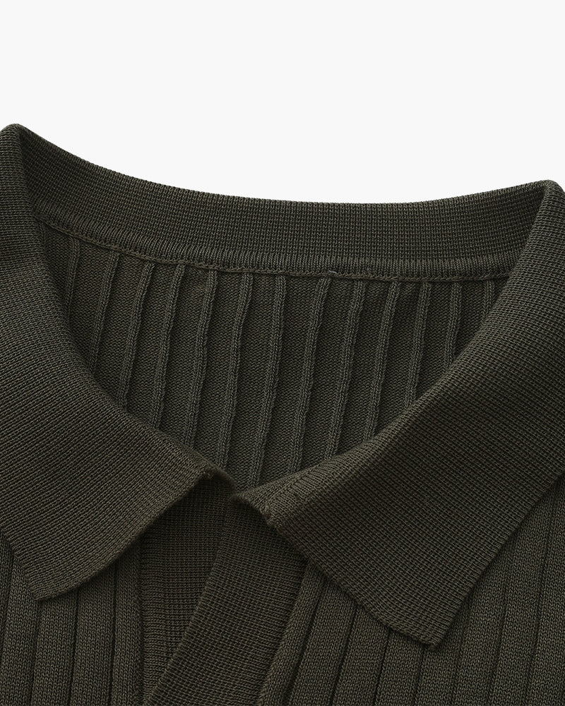 Premium Ribbed Polo Shirt — Sleek, Soft, and Elevated