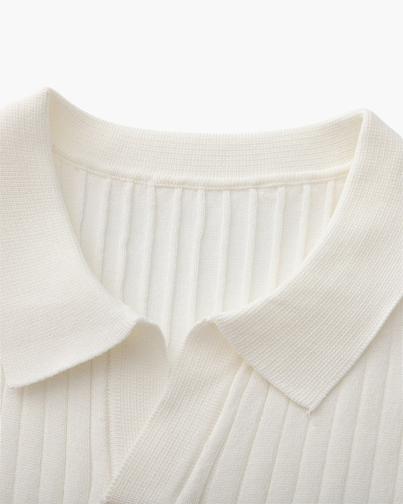 Premium Ribbed Polo Shirt — Sleek, Soft, and Elevated