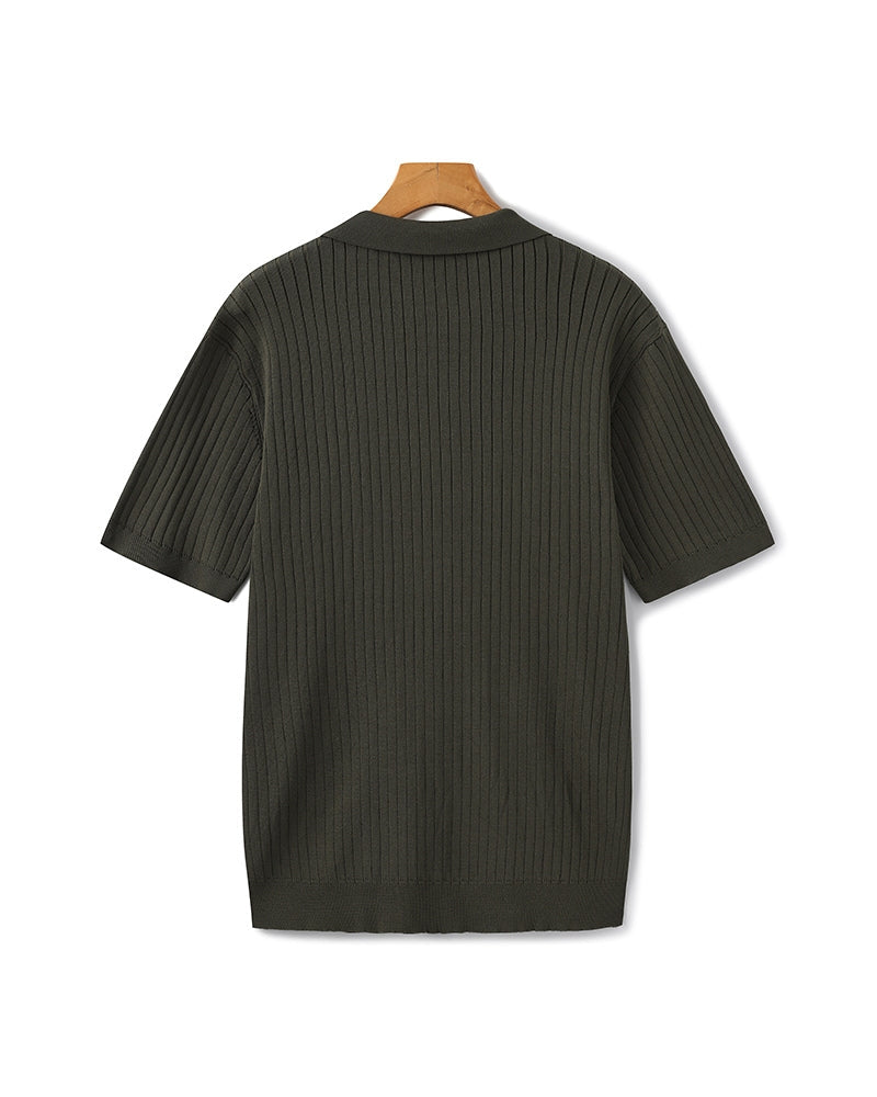 Premium Ribbed Polo Shirt — Sleek, Soft, and Elevated