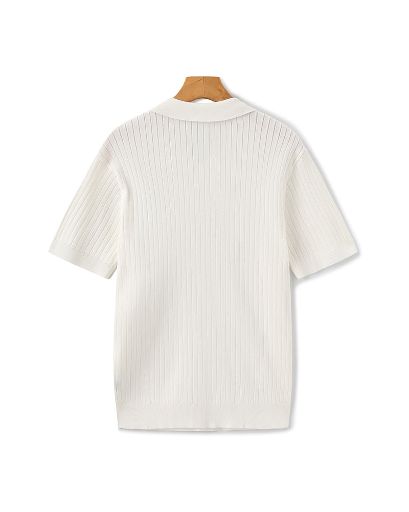 Premium Ribbed Polo Shirt — Sleek, Soft, and Elevated