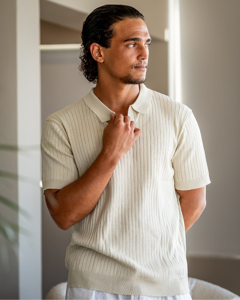 Premium Ribbed Polo Shirt — Sleek, Soft, and Elevated