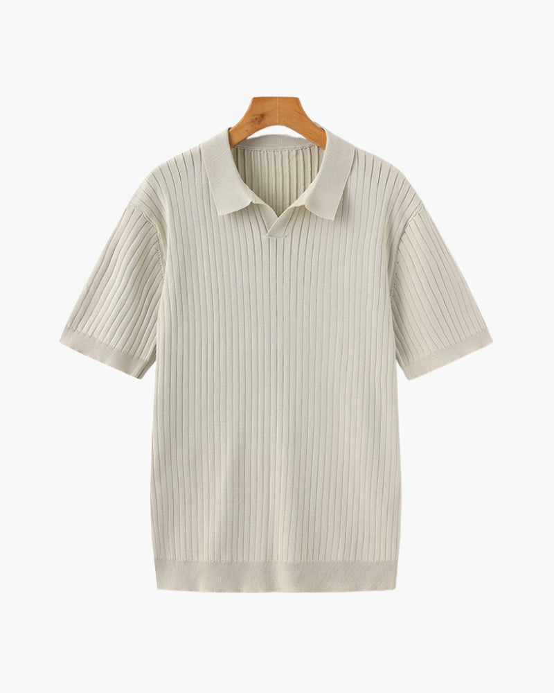 Premium Ribbed Polo Shirt — Sleek, Soft, and Elevated