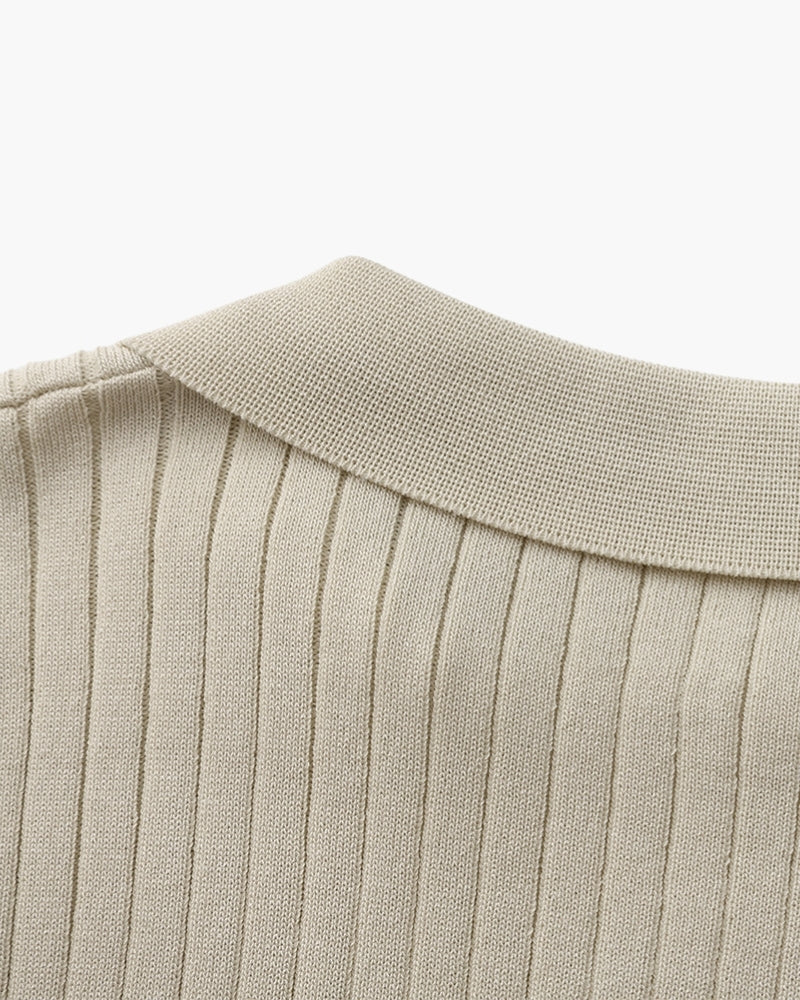 Premium Ribbed Polo Shirt — Sleek, Soft, and Elevated