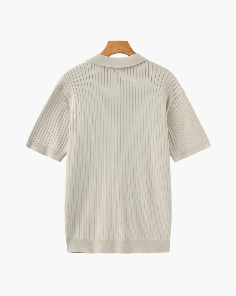 Premium Ribbed Polo Shirt — Sleek, Soft, and Elevated