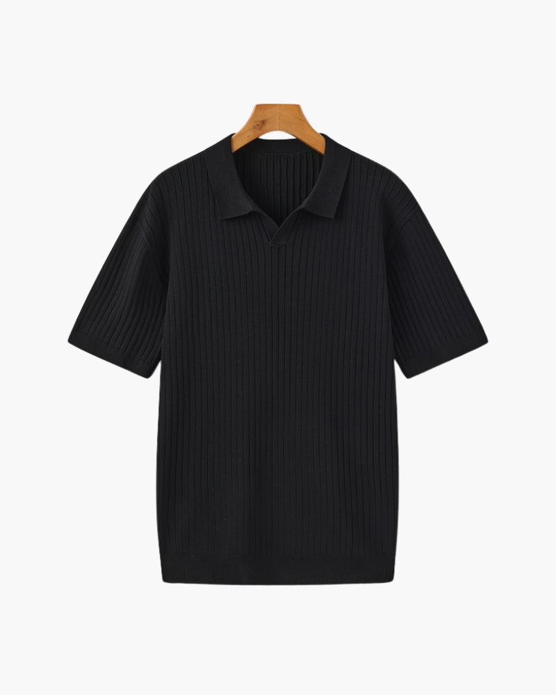 Premium Ribbed Polo Shirt — Sleek, Soft, and Elevated