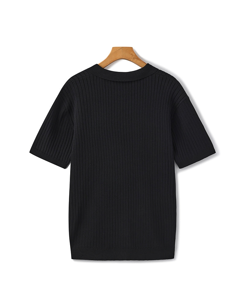 Premium Ribbed Polo Shirt — Sleek, Soft, and Elevated